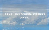 《黑神话:悟空》首现受害者,玩家遭遇诈骗损失惨重