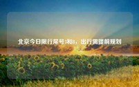 北京今日限行尾号3和8,出行需提前规划