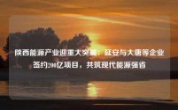 陕西能源产业迎重大突破:延安与大唐等企业签约200亿项目,共筑现代能源强省