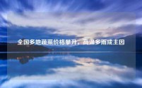全国多地蔬菜价格攀升,高温多雨成主因