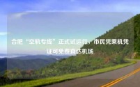 合肥“空轨专线”正式试运行,市民凭乘机凭证可免费直达机场