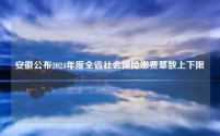 安徽公布2024年度全省社会保险缴费基数上下限