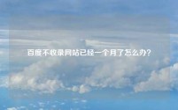 百度不收录网站已经一个月了怎么办?