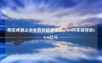 燕京啤酒上半年营收稳健增长,1-6月实现营收80.46亿元