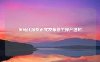罗马仕深夜正式发布停工停产通知