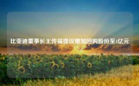 比亚迪董事长王传福提议增加回购股份至4亿元
