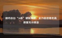 潍坊出台“20条”硬核举措,全力促进青年高质量充分就业
