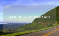 不上班,开一人公司,如何年入百万?