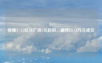 惊爆!1.3亿元厂房1元起拍,最终以1.8万元成交