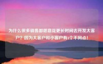 为什么很多销售都愿意花更长时间去开发大客户?因为大客户和小客户有4个不同点!
