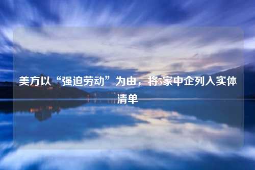 美方以“强迫劳动”为由，将5家中企列入实体清单