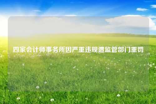四家会计师事务所因严重违规遭监管部门重罚