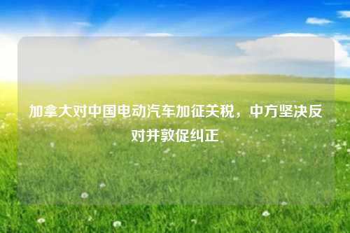 加拿大对中国电动汽车加征关税，中方坚决反对并敦促纠正