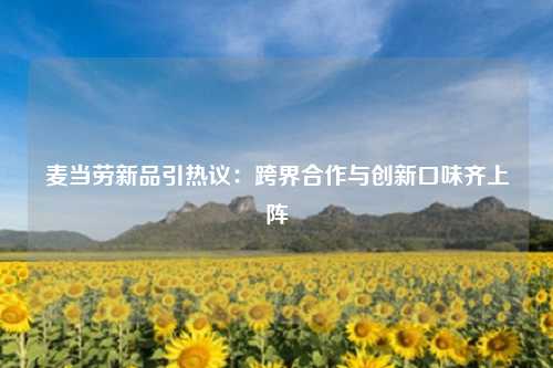 麦当劳新品引热议：跨界合作与创新口味齐上阵