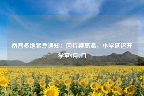 南昌多地紧急通知：因持续高温，小学延迟开学至9月9日