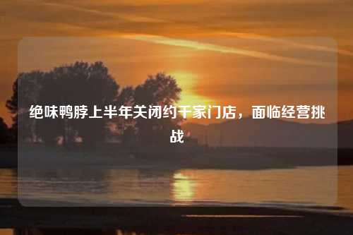 绝味鸭脖上半年关闭约千家门店，面临经营挑战