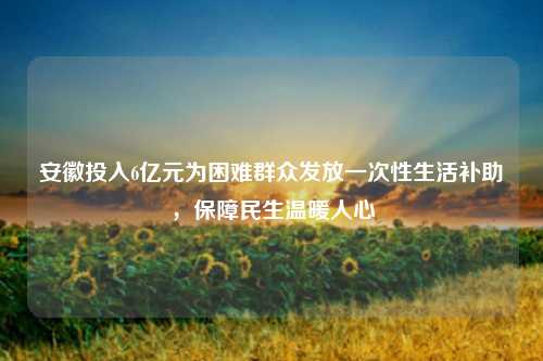 安徽投入6亿元为困难群众发放一次性生活补助，保障民生温暖人心