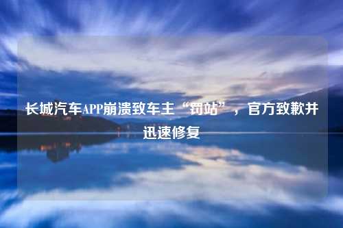 长城汽车APP崩溃致车主“罚站”，官方致歉并迅速修复