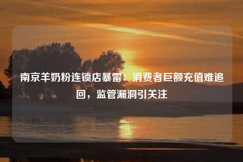 南京羊奶粉连锁店暴雷：消费者巨额充值难追回，监管漏洞引关注