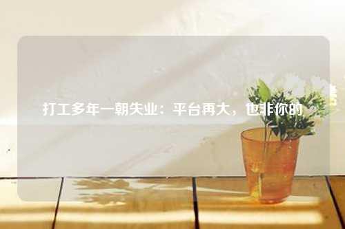 打工多年一朝失业:平台再大,也非你的