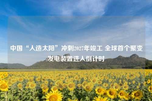中国“人造太阳”冲刺2027年竣工 全球首个聚变发电装置进入倒计时